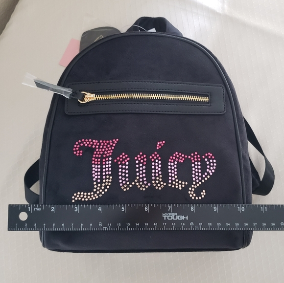 Juicy Couture Velour Black Liquorice Big Spender Mini Backpack NWT main image 11